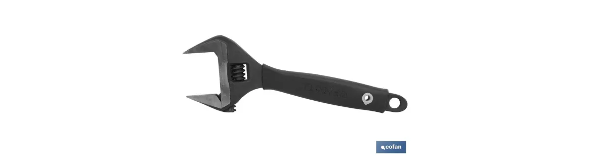 Llave inglesa | Gran apertura | Varias medidas y aperturas | Ajustable | Fabricada en acero al cromo-vanadio