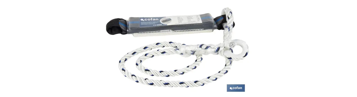 Absorbedor de Energía | Con Cuerda de Seguridad de 1,5 m | Color Blanco