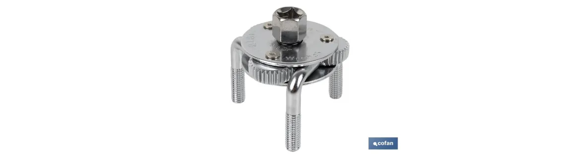 Llave de filtros autorregulable | Con tres patas | Para medidas de diámetro desde 65 mm hasta 110 mm
