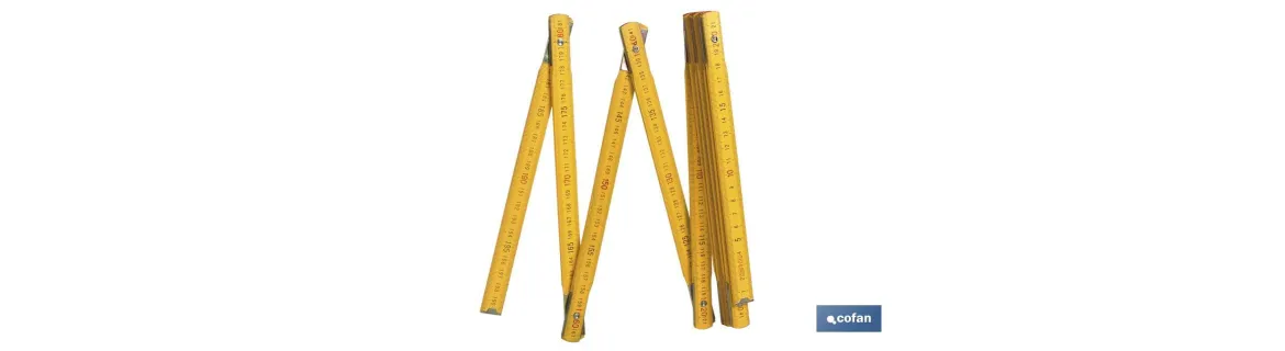 Metro de madera plegable | Regla para carpintería | Medida máxima de la regla: 2 metros