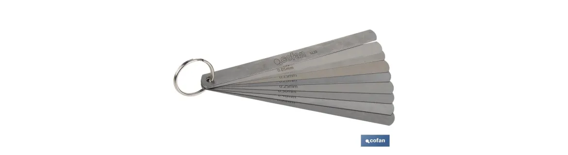 Galgas de espesores con 8 y 18 hojas | Medidor de espesores | Con medidas de espesor desde 0.05 mm hasta 1,0 mm