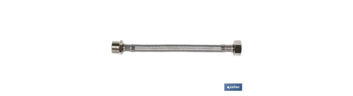 Conexión Flexible | Macho/Hembra | Acero Inoxidable | M 3/8 - H 3/8 | 40 cm de Longitud | Para lavabo, grifo y cocina
