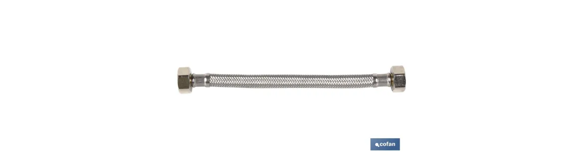 Conexión Flexible | Hembra/Hembra | Acero Inoxidable | H 1/2- H 3/8 | 40 cm de Longitud | Para lavabo, grifo y cocina