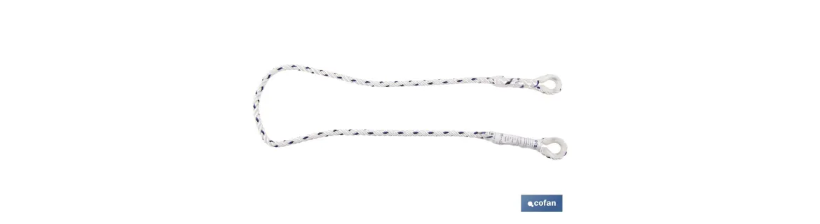 Cuerda de seguridad para Arnés | Medida en 1,5 m | Ø 12 mm | Con Hebillas y Guardacabos