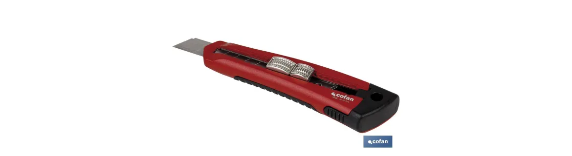 Cúter profesional | Cúter ergonómico y ligero | Medidas de la hoja: 18 mm