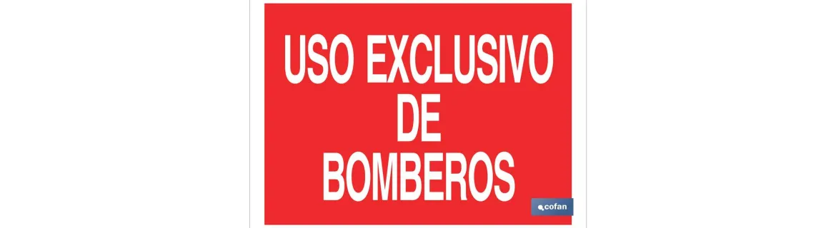 Uso exclusivo Bomberos. El diseño de la señal puede variar, pero en ningún caso se variará el significado de la misma.