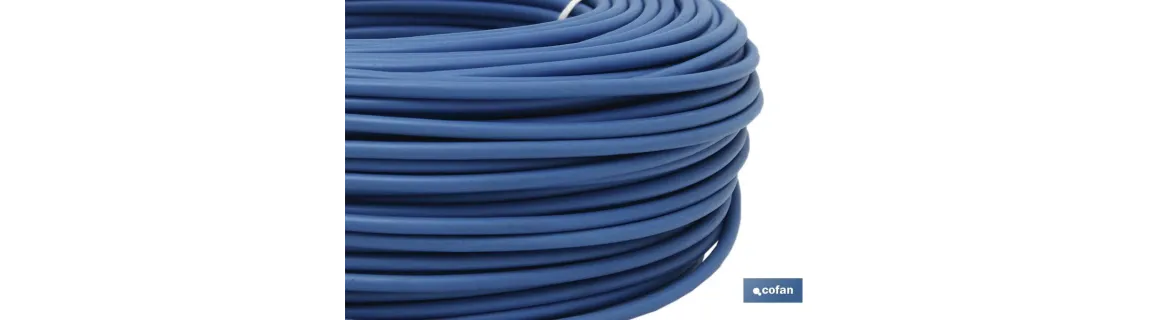 Rollo Cable Eléctrico de 100 m | H07V-K | Sección de cable de varias medidas | Color: Azul