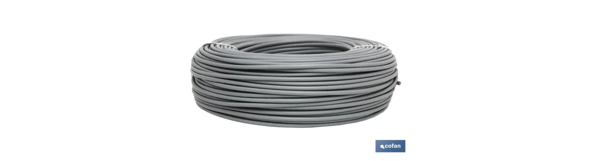 Rollo Cable Eléctrico H07V-K de 100 m | Sección de cable de varias medidas | Color: Gris