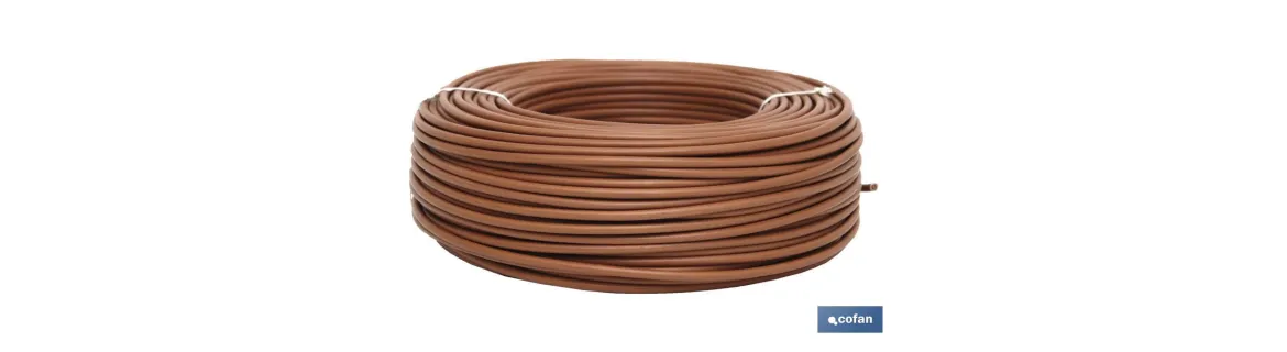 Rollo Cable Eléctrico  H07V-K de 100 m | Sección de cable de varias medidas | Color: Marrón