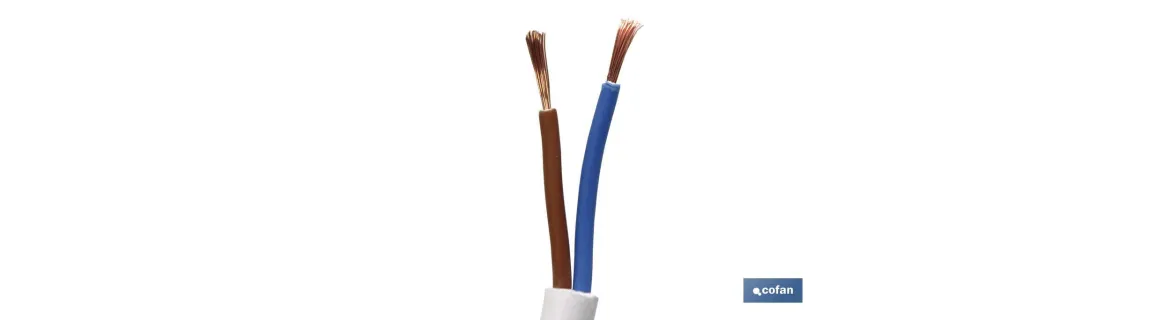 Rollo Cable Eléctrico de 100 m | PVC H05VV-F | Sección 2 x 1 mm2 | Color Blanco