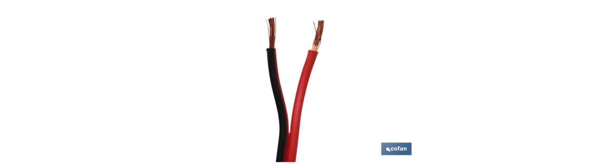 Rollo Cable Eléctrico de 100 m | Paralelo | Sección de cable en dos Medidas | Color Negro y Rojo