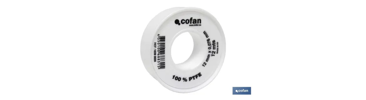 Rollo de cinta PTFE | Varias Medidas | Envases de 10 uds