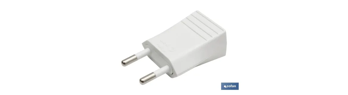 Clavija Bipolar de espiga | 10 A - 250 V | Color Blanco