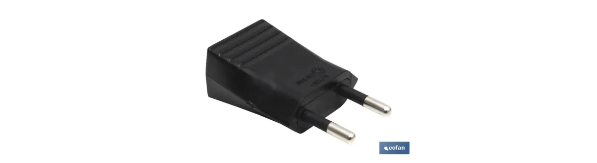 Clavija Bipolar de espiga | 10A - 250V | Color Negro