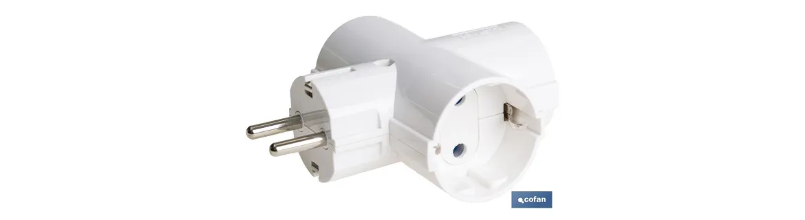 Adaptador triple Schuko 2P+T | Color Blanco | 16 A - 250 V