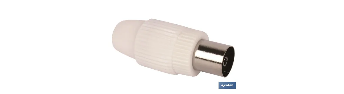 Conector de Antena TV Recto | Vía Hembra | Longitud 9,5 mm