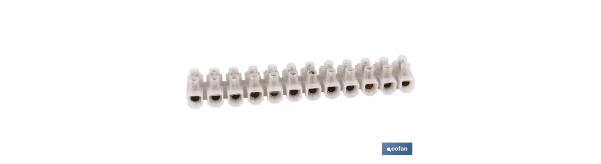 Regleta de conexión | 12 bornes para cable de varias Medidas | Color Blanco
