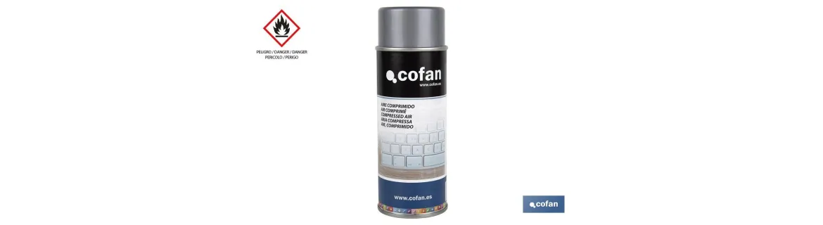 Aire comprimido en spray 400 ml | Limpieza en seco | Si el envase se invierte, el aire que expulsa sale congelado
