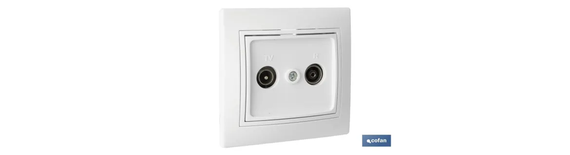 Toma de TV-Radio de empotrar | Modelo Pacific | Color blanco