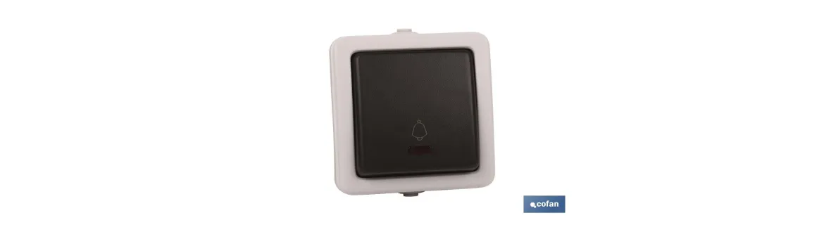 Pulsador Estanco IP54 | Para exteriores | 10 A - 250 V | Color gris