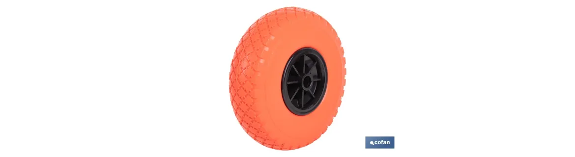 Rueda para carretilla de almacén | Sin rodamiento | Fabricada con llanta de ABS impinchable