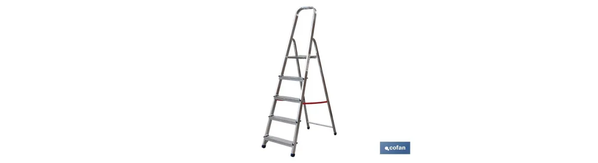 Escalera de aluminio doméstica desde 2 hasta 8 peldaños | Alturas desde 0,41 hasta 2,41 metros | Normativa EN 131