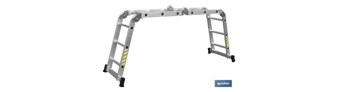 Escalera aluminio multiusos | Con 4 x 3 peldaños y 3,25 metros de longitud | Normativa EN 131 y 150 kilos