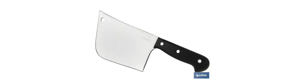 Macheta cocinero | Modelo Saffron | Medida de 20 cm | Hoja de Acero Inox | Mango de Polioximetileno | Color Negro