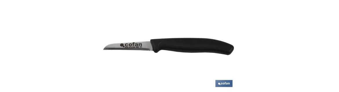 Cuchillo de Recolección | Pack de 12 Unidades | Modelo pico pato | Medida de la hoja 65 mm | Mango de Color negro