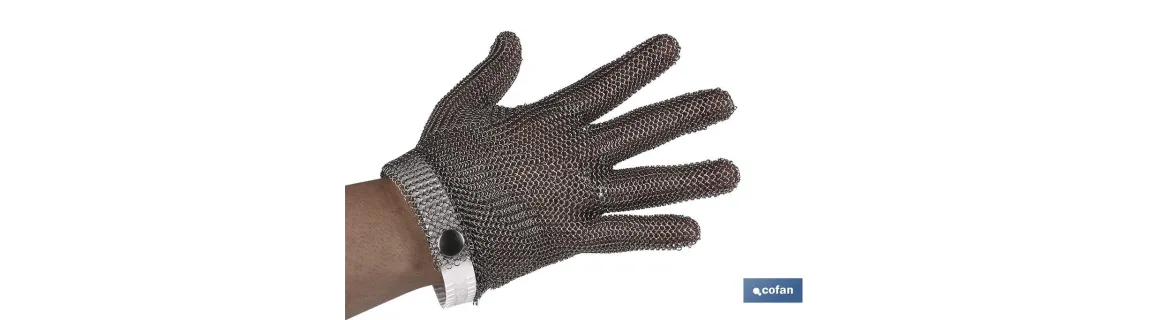 Guantes Anticorte | Malla Fabricada en Acero Inox | Guante de Metal para Trabajo de Seguridad | Talla M, L y XL