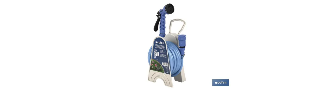 Kit de Manguera de 10 metros + Accesorios | Diámetro 9,5 mm | Ligera y Compacta | Uso Doméstico y de Jardín | Fácil Conexión y 