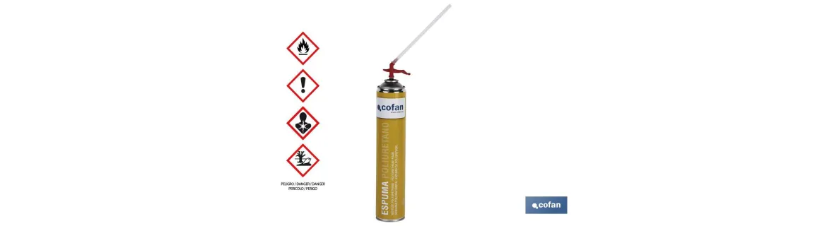 Espuma de Poliuretano | Aerosol 750 ml | Aplicación Manual por cánula expansible 45 L