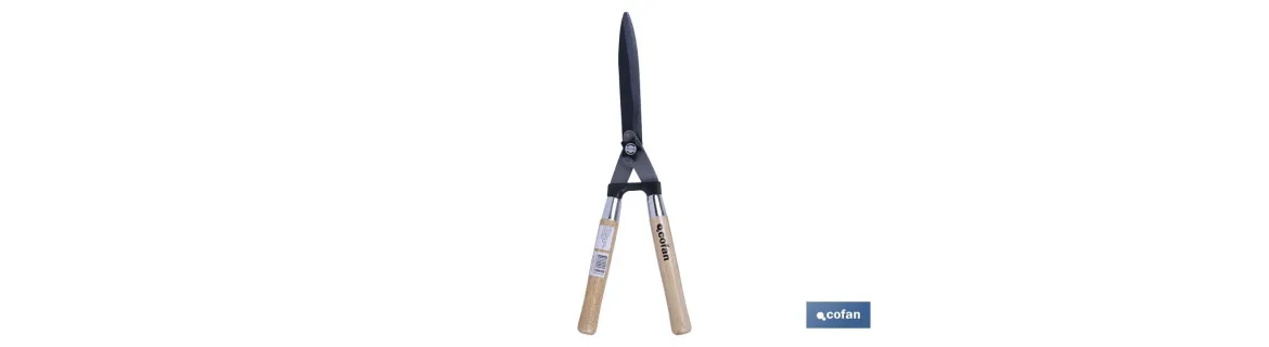 Cizalla corta setos profesional | Mango ergonómico de madera | Para jardinería y arbusto