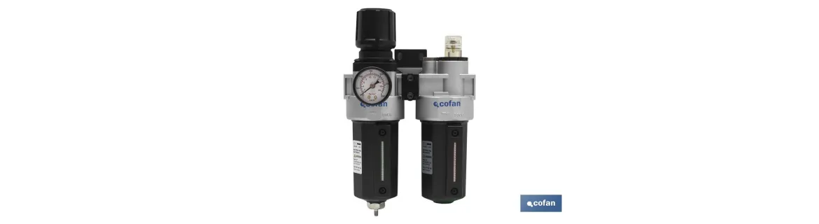 Filtro regulador presión + Lubricador rosca 3/8