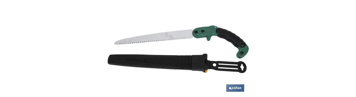 Sierra de poda manual portátil con hoja de 500 mm | Empuñadura ergonómica y antideslizante con funda de protección