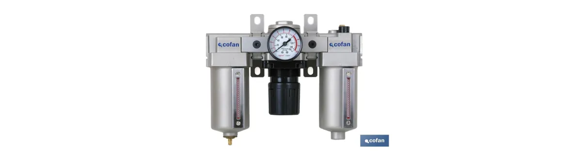 Filtro regulador presión + Lubricador rosca 1 | Filtro Regulador Aire Comprimido de Compresor