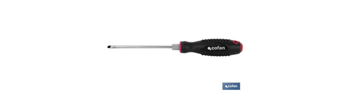 Destornillador Plano de mecánico con hexágono en la varilla | Modelo Comfort plus
