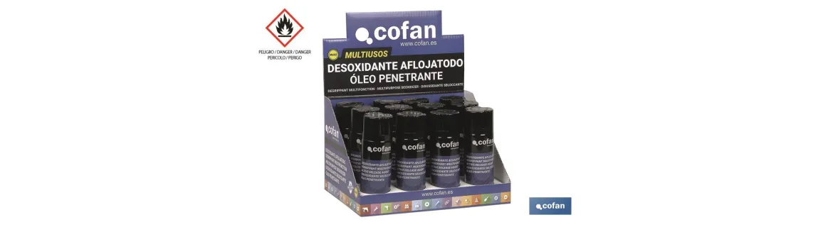 Expositor de aflojatodo | Lubricante multiuso | Alto poder hidrófugo | Elimina los elementos residuales