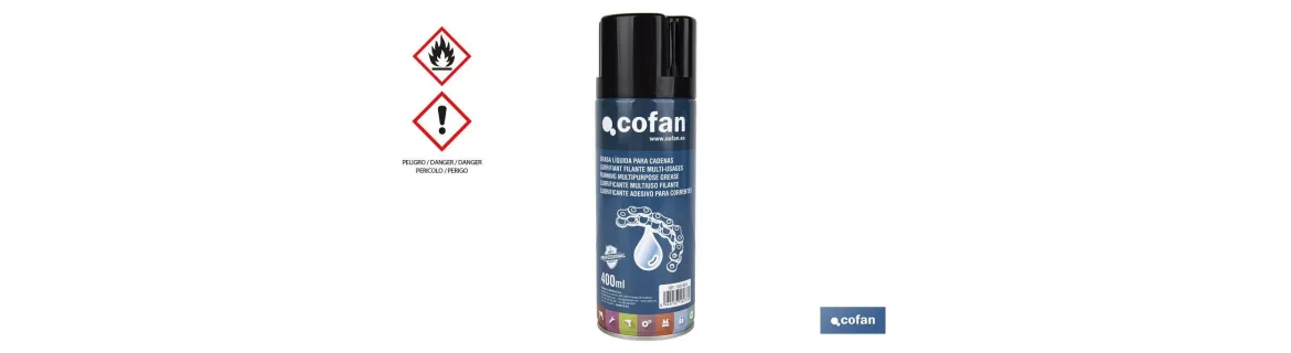 Grasa adhesiva para cadenas 400 ml | Lubricante líquido | Con aditivos que le confieren propiedades anticorrosión y antidesgast