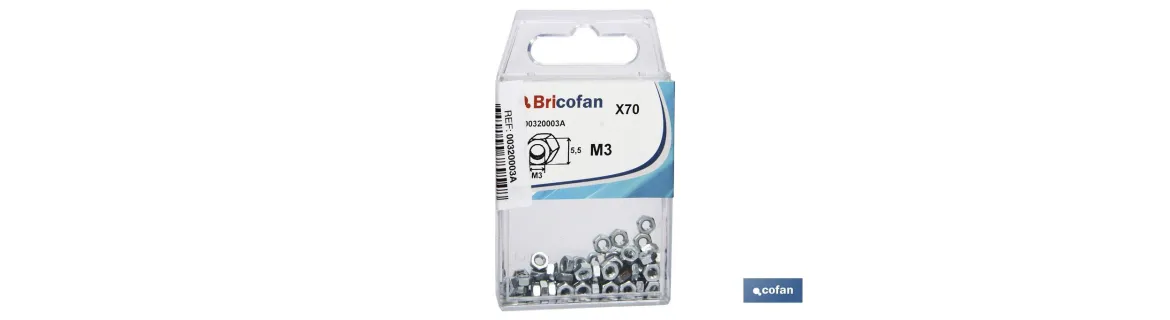 Tuercas Hexagonales DIN 934 Blíster Estándar