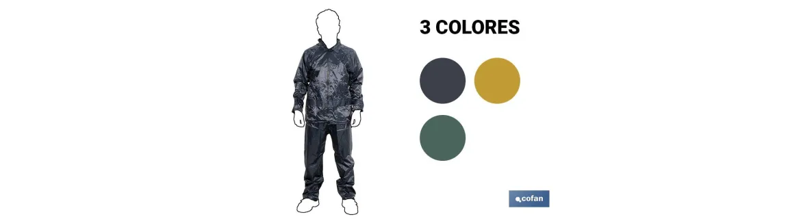 Traje de Agua | Fabricado en Poliéster/PVC | Varios Colores | Compuesto por Chaqueta y Pantalón