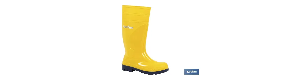 Bota de Agua| Seguridad S5 | Color Amarillo | Fabricada en PVC | Puntera y Plantilla de Acero