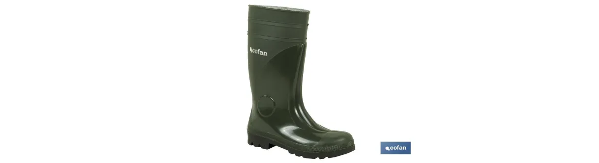 Bota de Agua | Color Verde | Seguridad S5 | Fabricada en PVC | Puntera y Plantilla de Acero