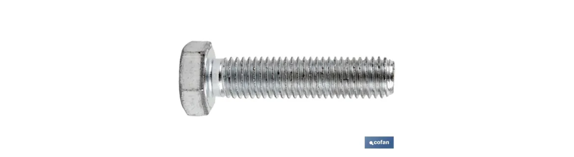 Tornillo con cabeza hexagonal DIN-933 | Rosca total | Clase BR Zincado | Medidas desde M-4 hasta M-24