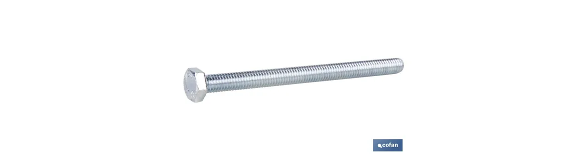 Tornillo con cabeza hexagonal DIN-933 | Rosca total | Clase 8.8 Zincado ! Medidas desde M-4 hasta M-24