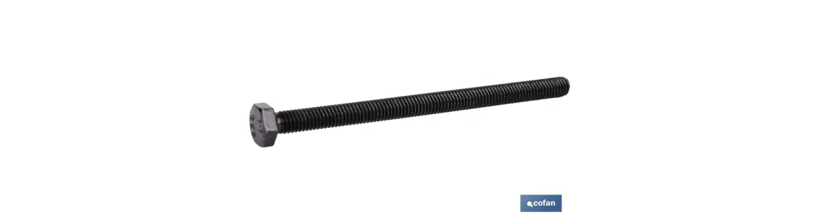 Tornillo con cabeza hexagonal DIN-933 | Rosca total | Clase 8.8 Negro | Medidas desde M-4 hasta M-30