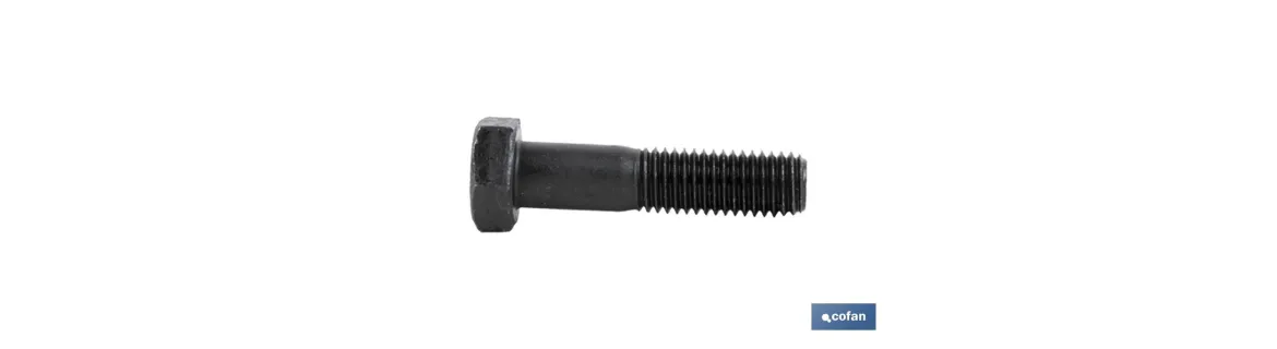 Tornillo con cabeza hexagonal DIN-931 | Rosca parical 1/2 | Clase 12,9 negro | Métricas desde M-6 hasta M-16
