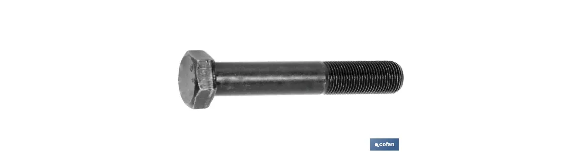 Tornillo con cabeza hexagonal SAE DIN-931 | Rosca parcial 1/2 | Clase 8.8 negro | Medidas desde 1/4 hasta 1