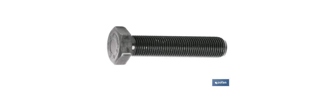 Tornillo con cabeza hexagonal SAE DIN-933 | Rosca total | Clase 8.8 negro | Medidas desde 1/4 hasta 1