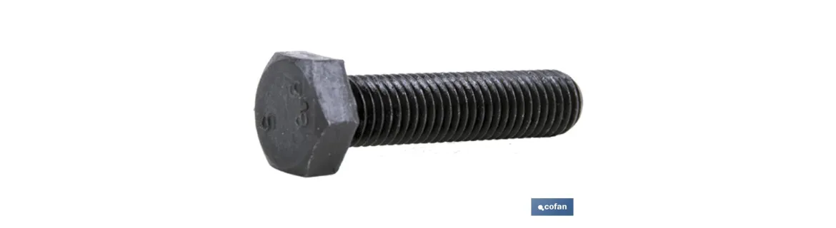 Tornillo con cabeza hexagonal Whitworth (UNC) DIN-933 | Rosca tota | Clase 8.8 negro | Medidas desde 1/4 hasta 1